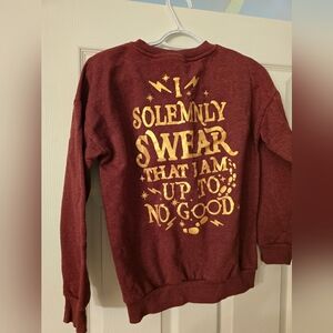 Warner Bros. Maroon Sweater with Gold Print